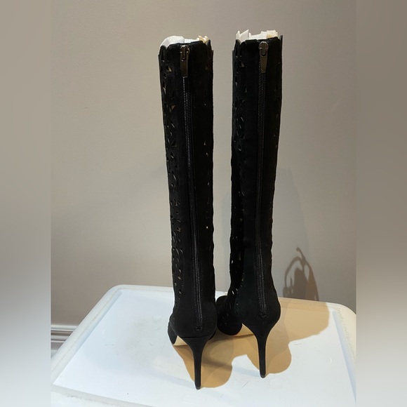 ✨NEW ✨ Via Spiga leather Tresa Cutout Lace Up Open Toe Tall Boots size 8.5 - Picture 10 of 15